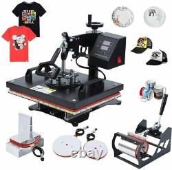 Combo T-Shirt Heat Press Transfer Rotation Plate 5 In 1 Machine Multifunction