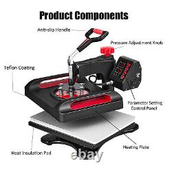 Digital 12x15 Heat Press Machine T-shirt Sublimation Transfer 360 Swing Away