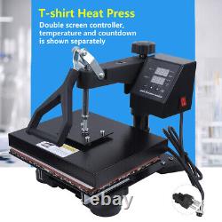 Digital Dual Display Manual T-Shirt Heat Press Machine US Plug High Pressure