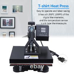 Digital Dual Display Manual T-Shirt Heat Press Machine US Plug High Pressure