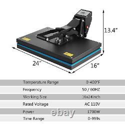 Digital Heat Press Machine 16 x 24 Clamshell Sublimation Printer for T-shirt