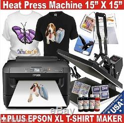 Digital Heat Press Machine Transfer Sublimation T-shirt Pack + Epson XL Printer