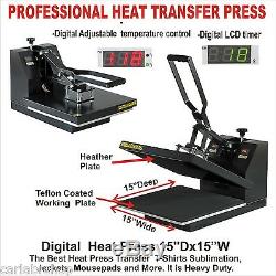 Digital Heat Press Machine Transfer Sublimation T-shirt Pack + Epson XL Printer