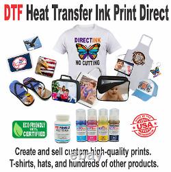 Epson Printer For Dtf Ink Transfer T-shirt No Cut Plus Heat Press Machine Start