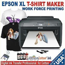 Epson Wf-xl Printer Plus Heat Press Transfer T-shirt Maker Complete Start Kit
