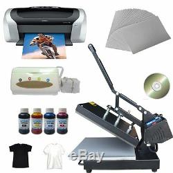 Flat Heat Press Printer C88 Ciss Ink Inkjet A4 Paper T-shirt CD Transfer Kit