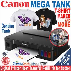 HEAT PRESS 15X15 MACHINE PLUS CANON MEGA TANK PRINTER T-SHIRT MAKER START Bundle
