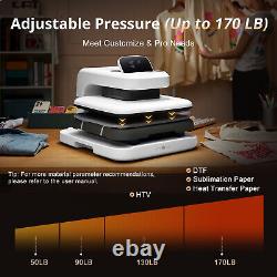 HTVRONT Auto Heat Press 2-Digit 15x15 for T Shirt Printing Adjustable Pressure