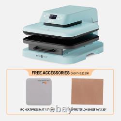 HTVRONT Auto Heat Press Machine 15 x 15 Digital Transfer+10 Heat Transfer Vinyl