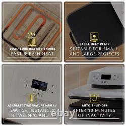 HTVRONT Auto Heat Press Machine 15 x 15 Digital Transfer+10 Heat Transfer Vinyl