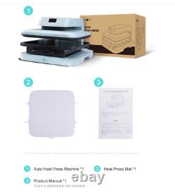 HTVRONT Auto Heat Press Machine 15x15 T-Shirt Printing Sublimation Papers US