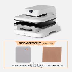 HTVRONT Auto Heat Press Machine 15x15 Transfer Sublimation for Cricut T-shirt