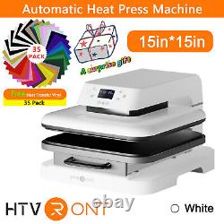 HTVRONT Auto Heat Press Machine Digital Sublimation T-Shirt Plate Hat 15x15