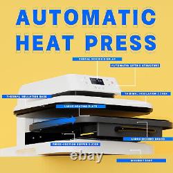 HTVRONT T-Shirt Automatic Heat Press Machine 15x15 1500W Super-Fast Heat-up