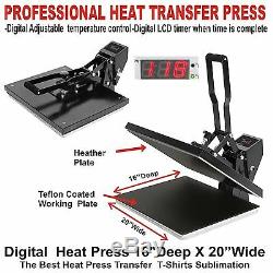 Heat Press 20x16 Machine Plus Epson Printer Ink Cis T-shirt Maker Start Pack