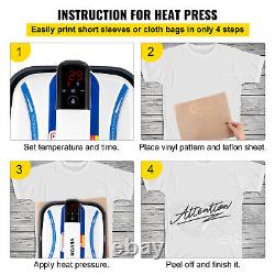 Heat Press 7 x 8 Portable Machine Easy Mini Press T-Shirts Touch Screen DIY