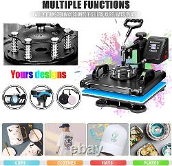 Heat Press 8 in 1 Combo Heat Transfer Machine 12X15 Tshirt Printing Machine 360