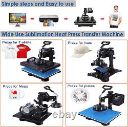 Heat Press 8 in 1 Combo Heat Transfer Machine 12X15 Tshirt Printing Machine 360