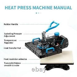 Heat Press Machine 12X15, 5 in 1 Digital Transfer T-Shirts Hat Mug Plate Cap