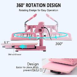Heat Press Machine 12X15 Inch, Heat Press Machine for T-Shirts, 8 in 1 Heat Pres