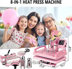 Heat Press Machine 12X15 Inch, Heat Press Machine for T-Shirts, 8 in 1 Heat Pres