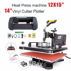 Heat Press Machine 12x15 14 Vinyl Cutter Plotter T-Shirt Sticker Print Usb
