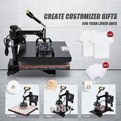 Heat Press Machine 15X15 8in1 Digital Transfer For T-Shirt Mug Hat Plate Cap