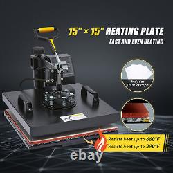 Heat Press Machine 15X15 8in1 Digital Transfer For T-Shirt Mug Hat Plate Cap