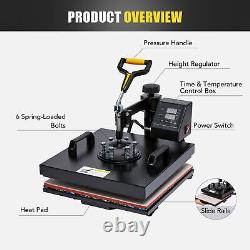 Heat Press Machine 15X15 8in1 Digital Transfer For T-Shirt Mug Hat Plate Cap