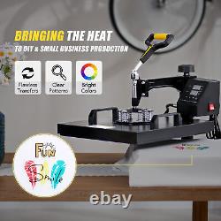 Heat Press Machine 15X15 8in1 Digital Transfer For T-Shirt Mug Hat Plate Cap
