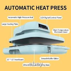 Heat Press Machine 15 Auto Release DIY Shirts Sublimation 4 Customizable Memory