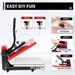 Heat Press Machine 16 x 20 Slide Out Base Open Clamshell T Shirt Heat Press