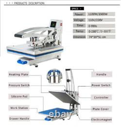 Heat Press Machine 16x20 Auto Open Clamshell T Shirt Press for Clothes Bags More