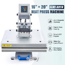 Heat Press Machine 16x20 Slide-Out Base Auto Open Clamshell T Shirt Heat Press