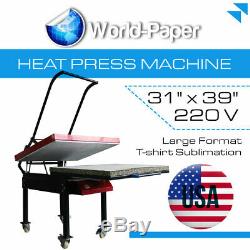 Heat Press Machine 31x39 (80 x100cm) Large Format t shirt Sublimation 220V