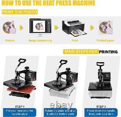 Heat Press Machine 5 in 1 Combo Heat Press 12 x 10 Inch Heat Transfer Machine