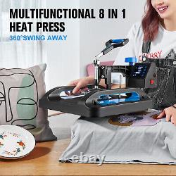 Heat Press Machine 8 in 1 15x12 Sublimation Transfer T-Shirt /Mug/Plate Hat