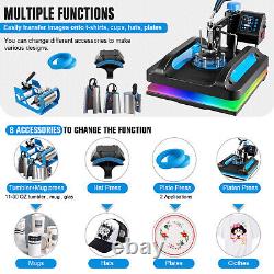 Heat Press Machine 8 in 1 15x12 Sublimation Transfer T-Shirt /Mug/Plate Hat