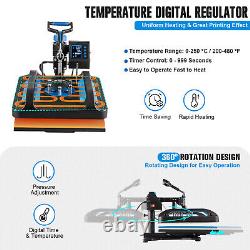 Heat Press Machine 8 in 1 15x12 Sublimation Transfer T-Shirt /Mug/Plate Hat