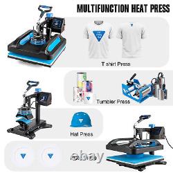 Heat Press Machine 8 in 1 15x12 Sublimation Transfer T-Shirt /Mug/Plate Hat