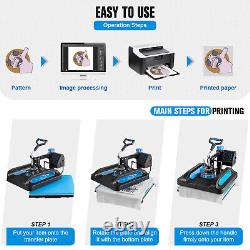 Heat Press Machine 8 in 1 15x12 Sublimation Transfer T-Shirt /Mug/Plate Hat