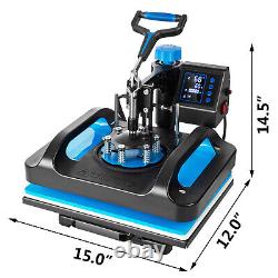 Heat Press Machine 8 in 1 15x12 Sublimation Transfer T-Shirt /Mug/Plate Hat