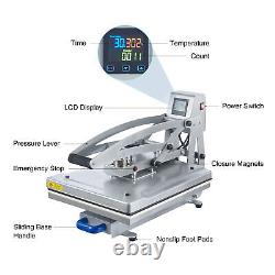 Heat Press Machine Auto Open 16x20 Clamshell T Shirt Press for Clothes Bags More