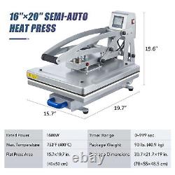 Heat Press Machine Auto-Open Clamshell 16x20 Slide Out Base T Shirt Heat Press