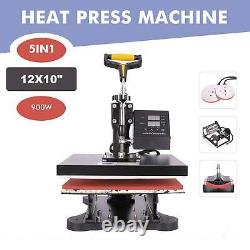 Heat Press Machine Digital Sublimation Swing Away T-Shirt /Plate Hat/Mug 5 in 1