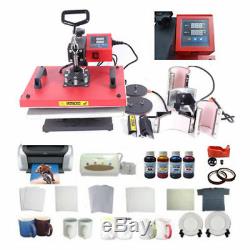 Heat Press Machine Plate Mug T-shirt CISS Printer Sublimation Ink Paper Tape KIT