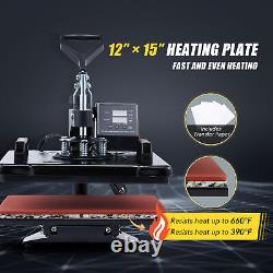 Heat Press Machine Professional 360 Swing-Away T Shirt Press 12x15 Inch 1250W
