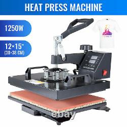 Heat Press Machine Professional Swing-Away T Shirt Press Multifunction 12x15in