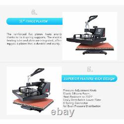 Heat Press Machine Professional Swing-Away T Shirt Press Multifunction 12x15in