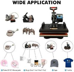 Heat Press Machine Swing Away Digital Sublimation T-Shirt Mug Hat Plate 8 IN 1